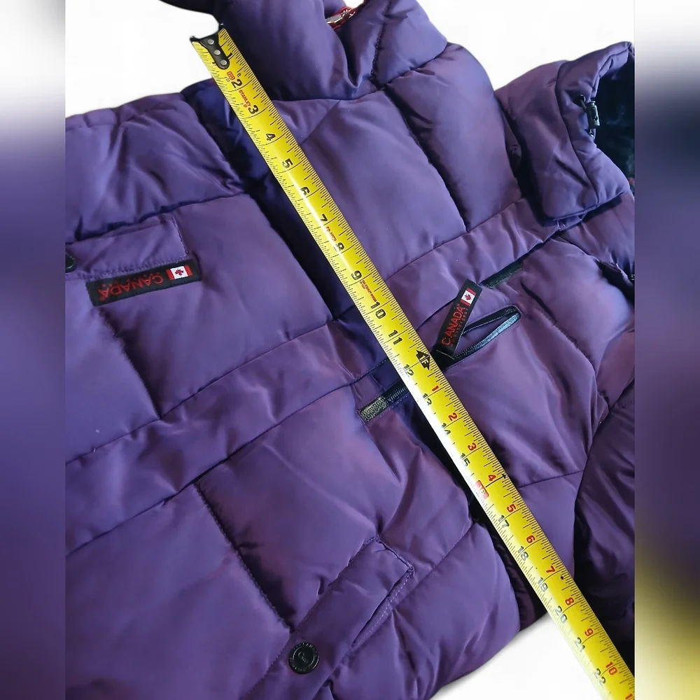 Canada Weathergear Women's Size Medium Purple Hooded Puffer Coat - Picture 6 of 10
